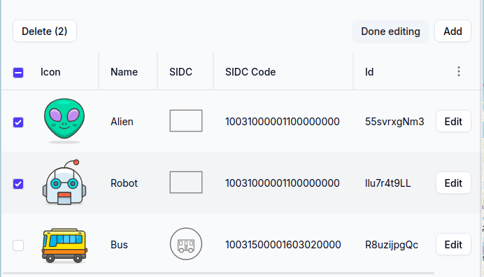Edit custom symbol form